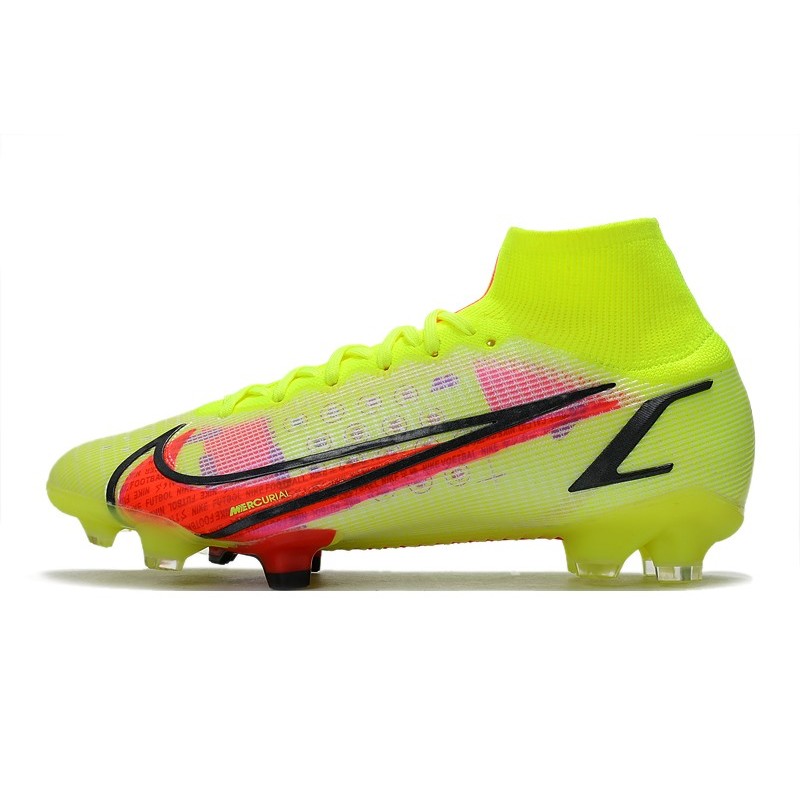 Nike Mercurial Superfly VIII Elite DF FG Volt Černá Bright Crimson